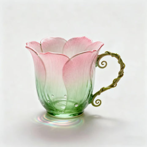 Handcrafted Petal Cup with Vine Handle