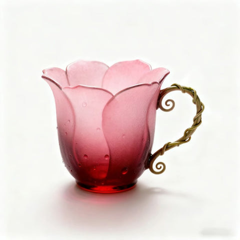 Handcrafted Petal Cup with Vine Handle