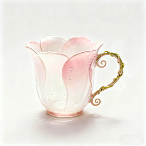Handcrafted Petal Cup with Vine Handle