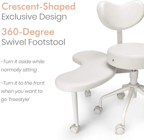 Pipersong Meditation Chair, Home Office Desk Chair, Cross Legged Chair with Lumbar Support and Adjustable Stool