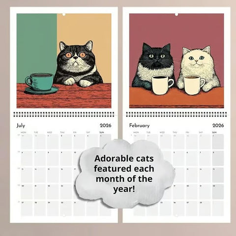 2026 Cat Calendar Cat--Your 2026 Cat & Book Lover's Wall Calendar