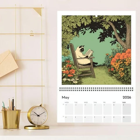 2026 Cat Calendar Cat--Your 2026 Cat & Book Lover's Wall Calendar