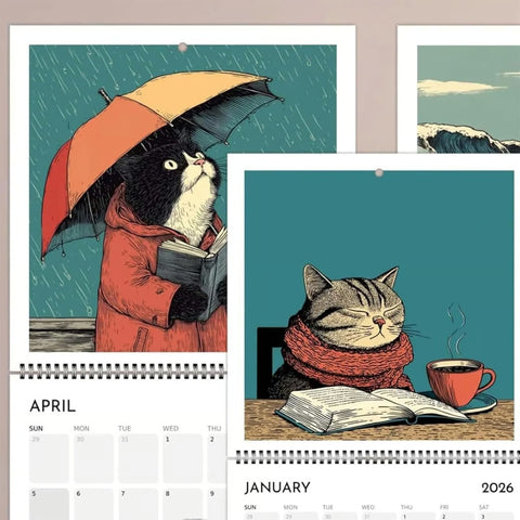 2026 Cat Calendar Cat--Your 2026 Cat & Book Lover's Wall Calendar