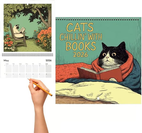 2026 Cat Calendar Cat--Your 2026 Cat & Book Lover's Wall Calendar