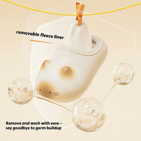 Cat Paws Footprints Fluffy Plush Fleece Height Increase Slippers