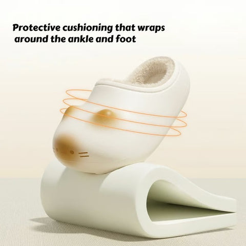 Cat Paws Footprints Fluffy Plush Fleece Height Increase Slippers