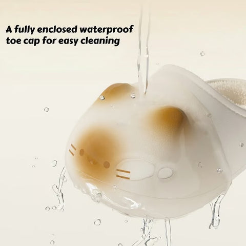 Cat Paws Footprints Fluffy Plush Fleece Height Increase Slippers