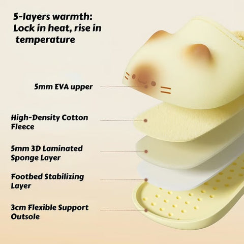 Cat Paws Footprints Fluffy Plush Fleece Height Increase Slippers