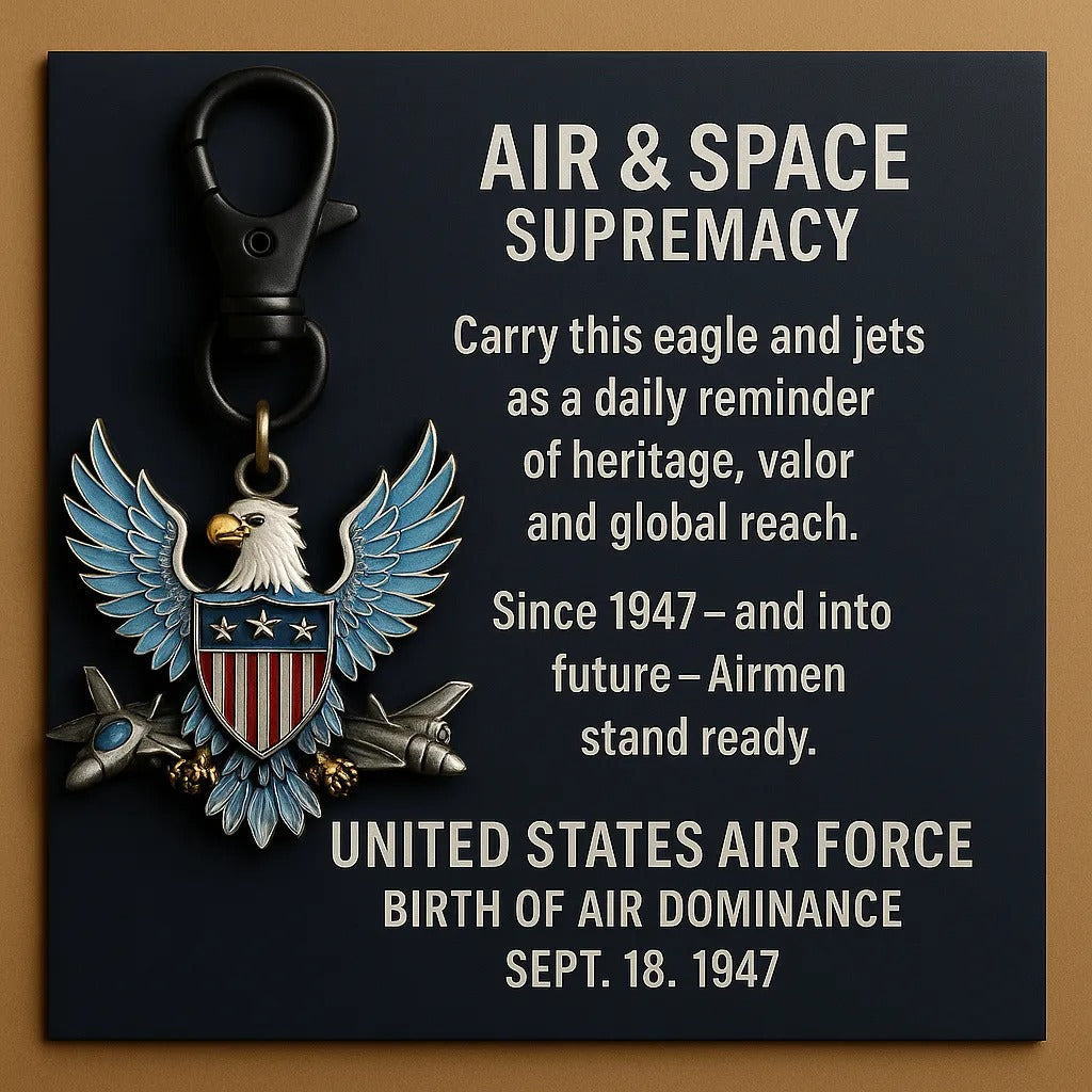 US Air Force 1947–2025 Eagle & Jets Commemorative Keychain