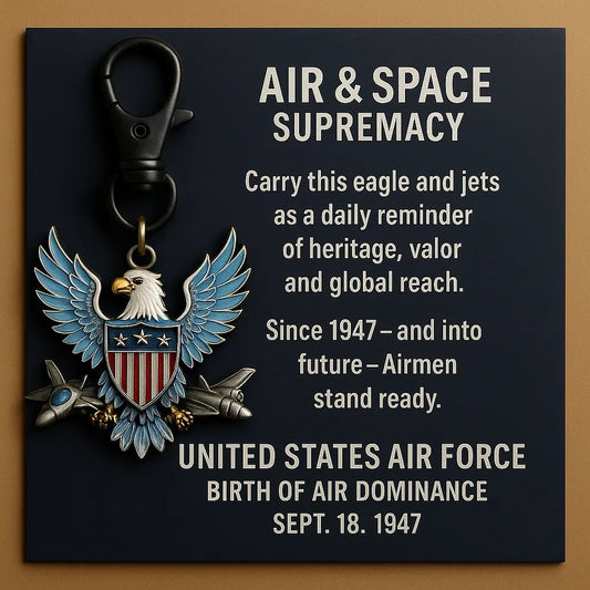 US Air Force 1947–2025 Eagle & Jets Commemorative Keychain