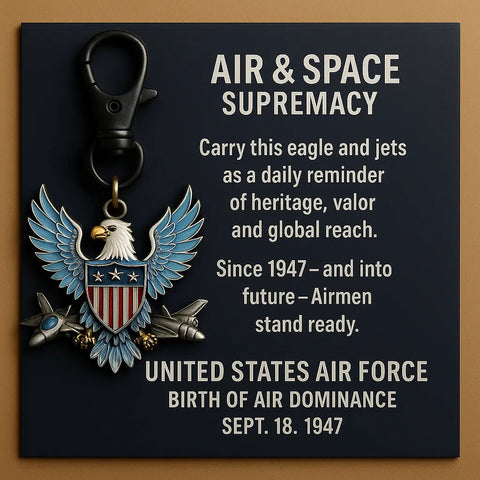 US Air Force 1947–2025 Eagle & Jets Commemorative Keychain