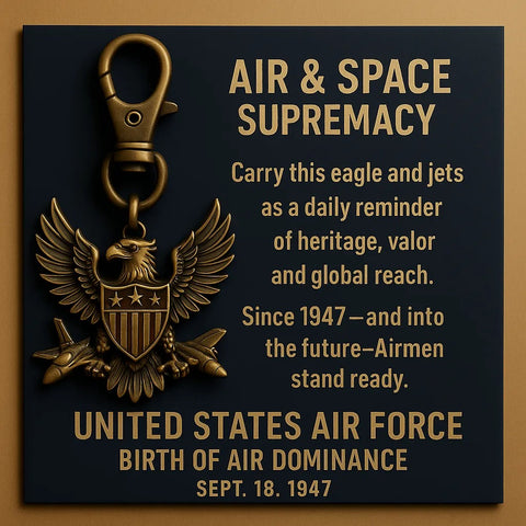 US Air Force 1947–2025 Eagle & Jets Commemorative Keychain