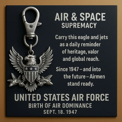 US Air Force 1947–2025 Eagle & Jets Commemorative Keychain