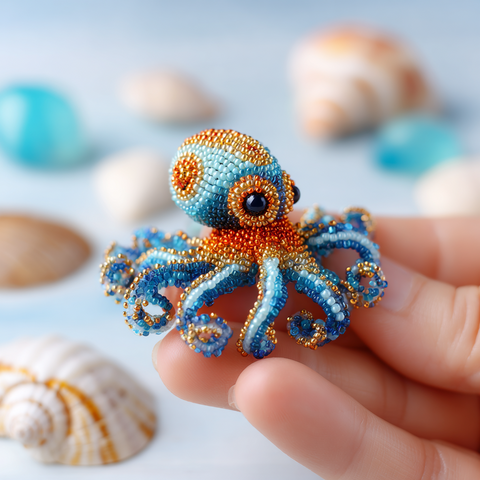 Sea Creature Bead Embroidery