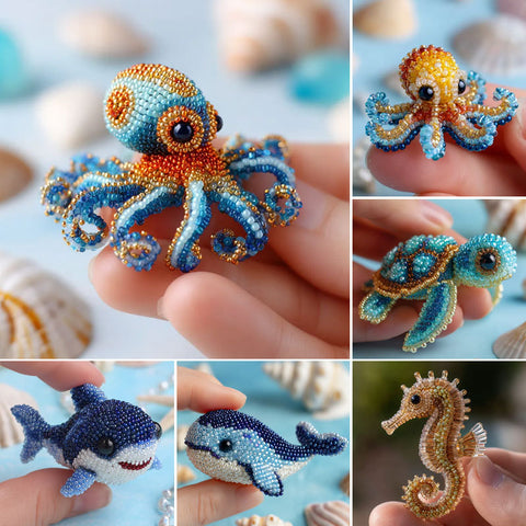 Sea Creature Bead Embroidery