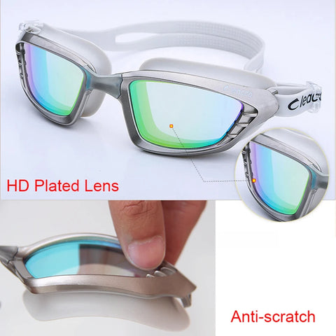 Cleacco Professional Swimming Goggles Anti Fog UV Plating Lens Waterproof Adjustable Swimming Glasses Eyewear men women