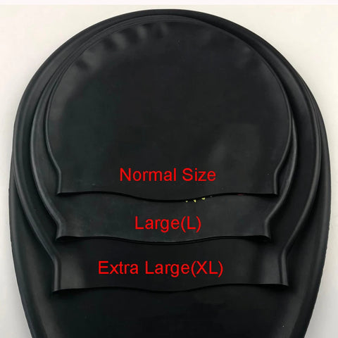 Silicone Extra Large Swimming Cap for Long Hair Braid Waterproof Women Men Ladies Diving Hood Hat Loose head African Over Size