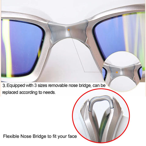Cleacco Professional Swimming Goggles Anti Fog UV Plating Lens Waterproof Adjustable Swimming Glasses Eyewear men women