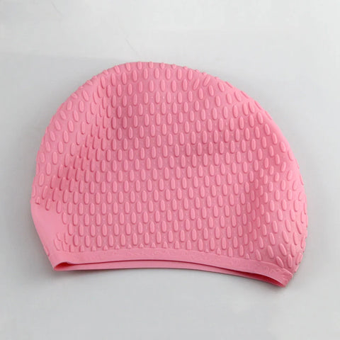 Bubble Silicone Swimming Cap for Long Hair Women men Waterproof Ear Protect Large free size Elanstic