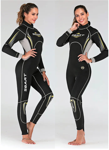 3MM one piece diving suit for women thickened insulation back zipper deep diving winter swimming equipment swimsuit