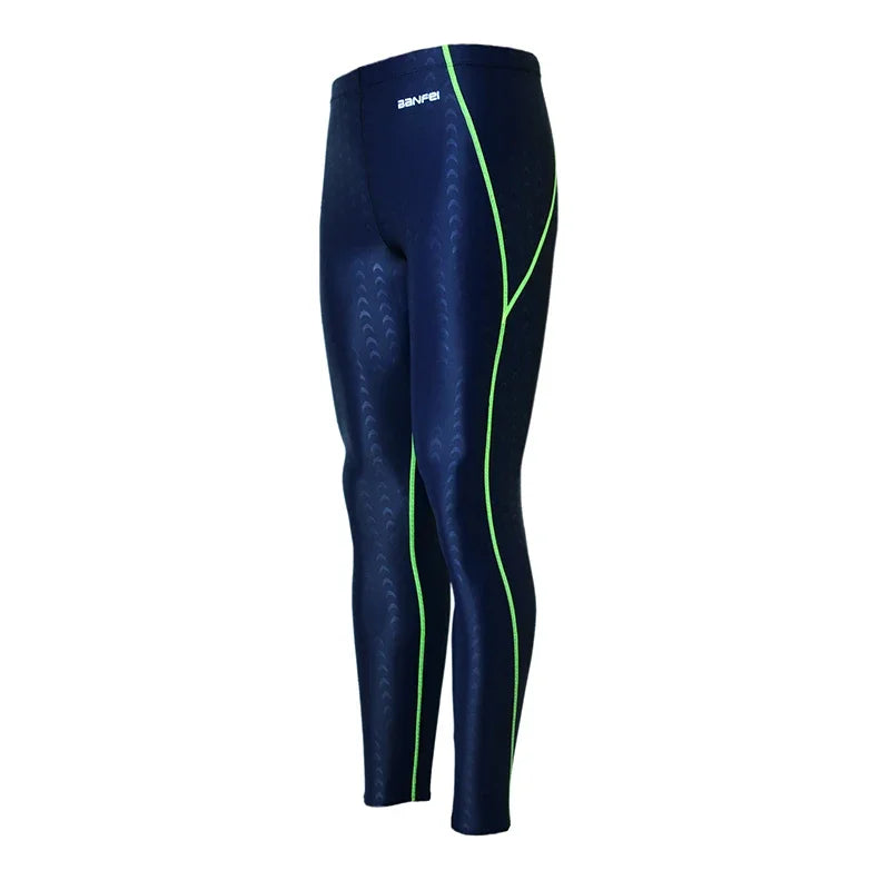 BanFei Professional Swimming Trunks Long Pants Women Men Quick Dry Diving  Jammers Swimwear Swimsuit Rash Guard Nylon Spandex