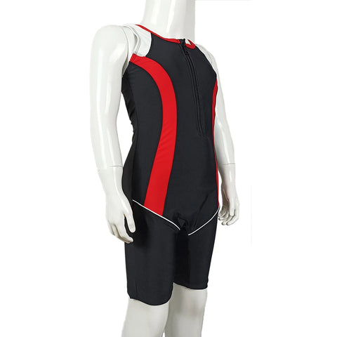 Prefessional One Piece Swimsuit Girls Athlete Swimwear Trunks Children Front Zip Competitive Swimming Bathing Suit for Kids