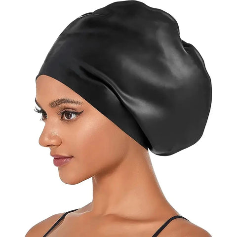 Silicone Extra Large Swimming Cap for Long Hair Braid Waterproof Women Men Ladies Diving Hood Hat Loose head African Over Size