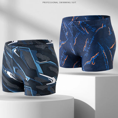 Summer Quick-dry Swimming Trunks Shorts Men Swimsuit Beach Pants Print Bathing Suit Plus Size Boxer