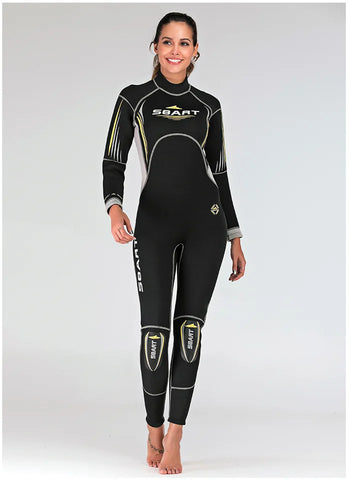 3MM one piece diving suit for women thickened insulation back zipper deep diving winter swimming equipment swimsuit