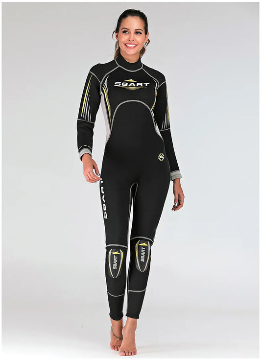 3MM one piece diving suit for women thickened insulation back zipper deep diving winter swimming equipment swimsuit
