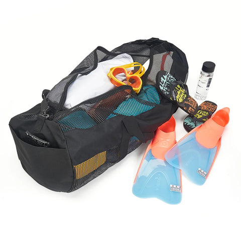 Portable Mesh Tote Large Capacity Multifunctional Snorkeling Equipment Storage Bag Shoulder Bag for Surfing Swiming Scuba Diving