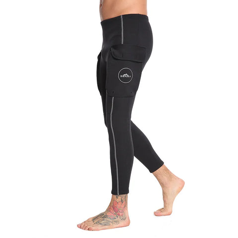 Men's High Waist 3mm Diving Pants Neoprene Wetsuit Pants with Pocket