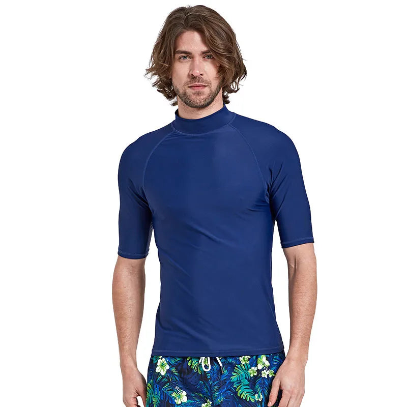 Sbart UPF 50+ Diving Skin Suit Surfing Beach Men T-shirt Water Sport Swimming Surf Top Rash guard Short Sleeve Swimwear