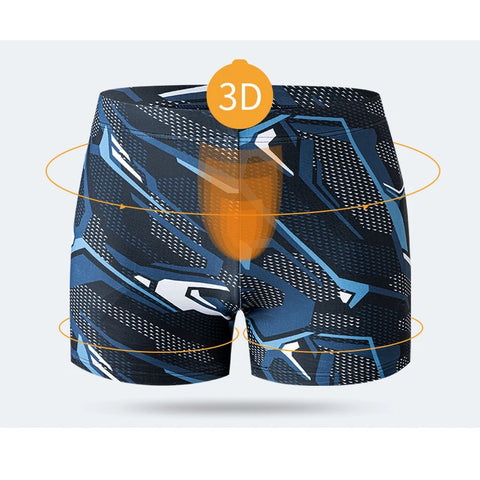 Summer Quick-dry Swimming Trunks Shorts Men Swimsuit Beach Pants Print Bathing Suit Plus Size Boxer