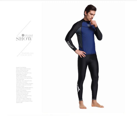 Men's swimsuit long sleeved sun protection swimming top vacation hot spring floating diving suit