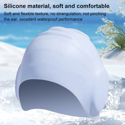 Silicone Swimming Cap Ear Protection Waterproof Bathing Cap High Elasticity Swim Cap for Long & Short Hair