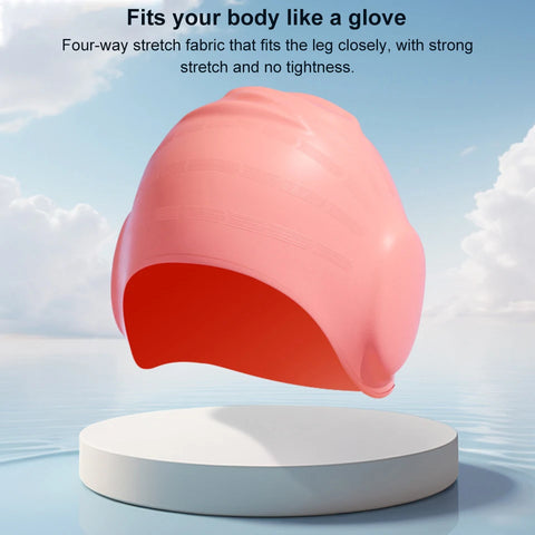 Silicone Swimming Cap Ear Protection Waterproof Bathing Cap High Elasticity Swim Cap for Long & Short Hair