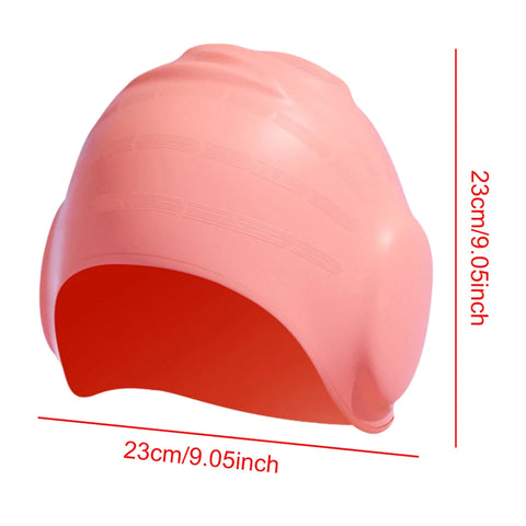 Silicone Swimming Cap Ear Protection Waterproof Bathing Cap High Elasticity Swim Cap for Long & Short Hair