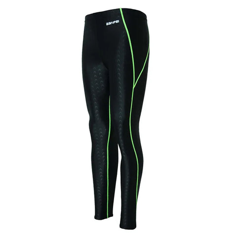 BanFei Professional Swimming Trunks Long Pants Women Men Quick Dry Diving  Jammers Swimwear Swimsuit Rash Guard Nylon Spandex
