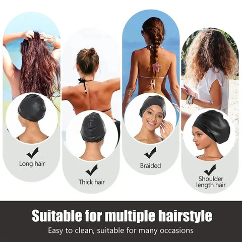 Silicone Extra Large Swimming Cap for Long Hair Braid Waterproof Women Men Ladies Diving Hood Hat Loose head African Over Size