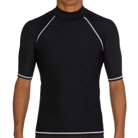 Sbart UPF 50+ Diving Skin Suit Surfing Beach Men T-shirt Water Sport Swimming Surf Top Rash guard Short Sleeve Swimwear