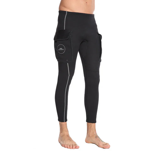 Men's High Waist 3mm Diving Pants Neoprene Wetsuit Pants with Pocket
