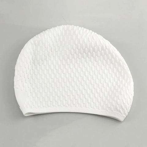 Bubble Silicone Swimming Cap for Long Hair Women men Waterproof Ear Protect Large free size Elanstic