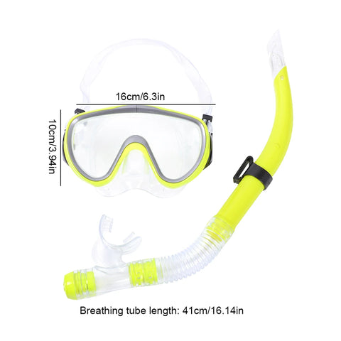 Diving Mask & Snorkel Set Adjustable Scuba Diving Mask No Leakage Diving Snorkel Tube Anti-Fog for Swimming Snorkeling