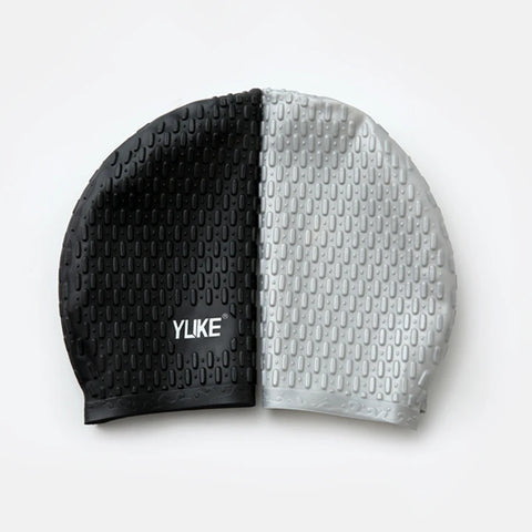 Bubble Silicone Swimming Cap for Long Hair Women men Waterproof Ear Protect Large free size Elanstic