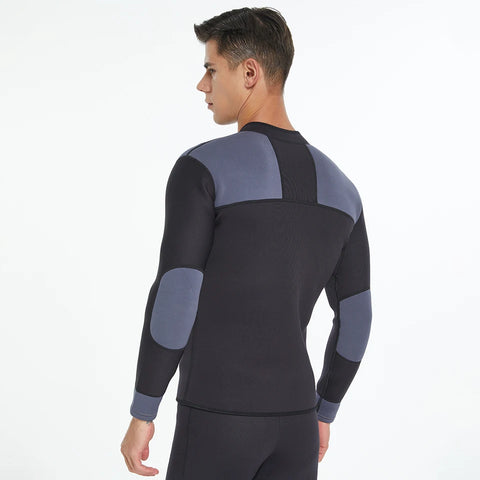 3mm Fleece Lined Wetsuit Jacket Neoprene Top Front Zip Thermal Diving Suit Upper for Men Women