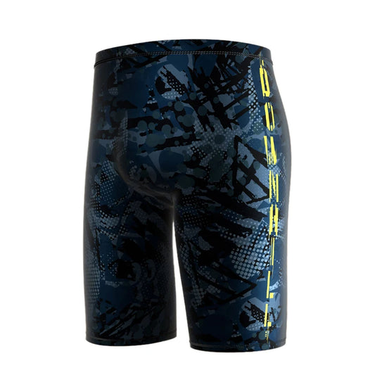 Asian Size Men's Swimming Trunks Shorts Long to Knee Competitive Swim Training Swimsuit Men Pants Quick dry Printed