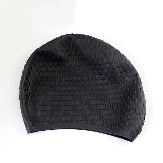 Bubble Silicone Swimming Cap for Long Hair Women men Waterproof Ear Protect Large free size Elanstic