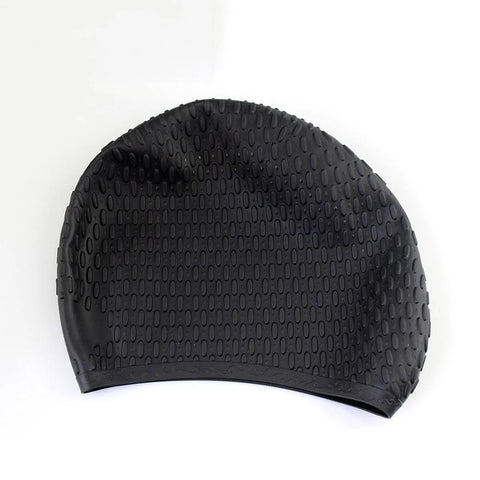 Bubble Silicone Swimming Cap for Long Hair Women men Waterproof Ear Protect Large free size Elanstic