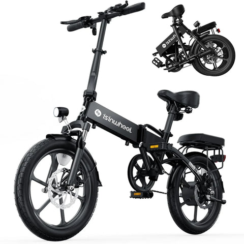 Electric Bike for Adults 500W Motor, 20 mph Folding Ebike, 14"/16"/20" Adults Electric Bicycles with Smart Uphill, 280.8Wh Battery, 25 Miles PAS Range, Mini E Bikes for Adults and Teens-isinwheel